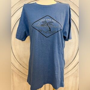 NWOT Quiksilver Blue Palm Graphic Tee